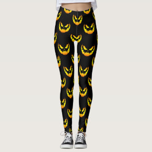 Legging Jack O Lantern Pumpkin Face Gradiente
