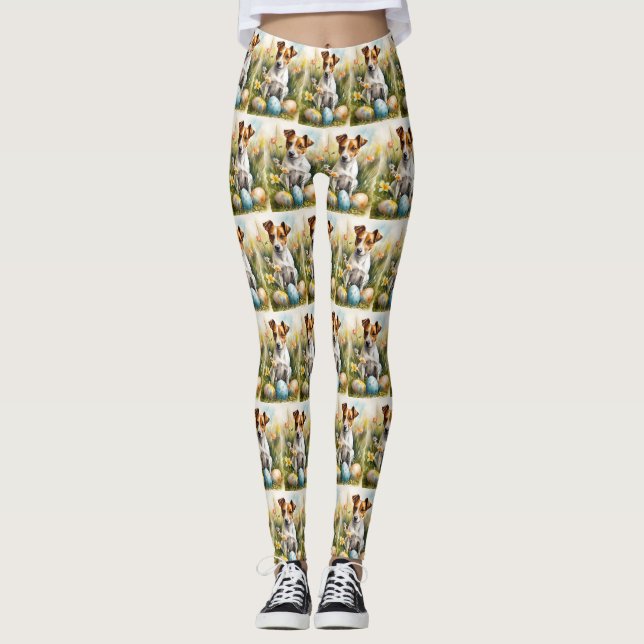 Legging Jack Russell com Ovos de Páscoa (Frente)