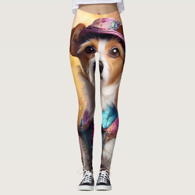 Legging Jack Russell em Figurino Vibrante (Frente)