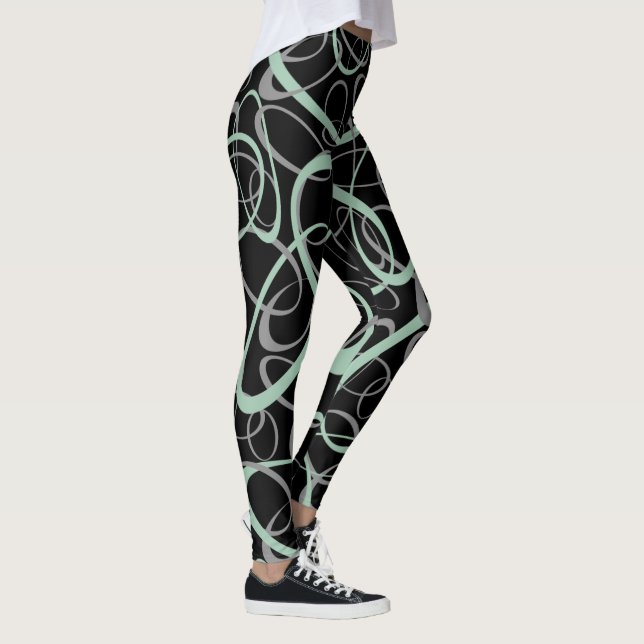 Legging jade cinzenta e cinza entrelaçadas com um padrão d (Direita)