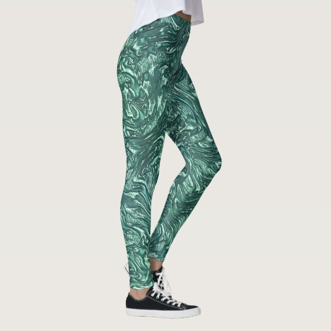 Legging Jade texturizada e tons verdes cianis (Direita)