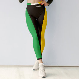 Legging Jamaica Cores Green Black & Dourado Sports Jamaica