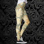 Legging James, por William Morris, Acanthus Leaves<br><div class="desc">Santo James (1880), de William Morris, é um padrão têxtil antigo da Era Vitoriana de belas artes Pré-Raphaelite. Amarelos brilhantes e azul lacrimogêneo para uma explosão de cor de verão. Originalmente criado como papel de parede para a Rua. Palácio James em dois esquemas de cores. Um padrão floral com flores...</div>