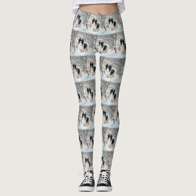 Legging Japanese Chin Deixe Nevar Natal (Frente)