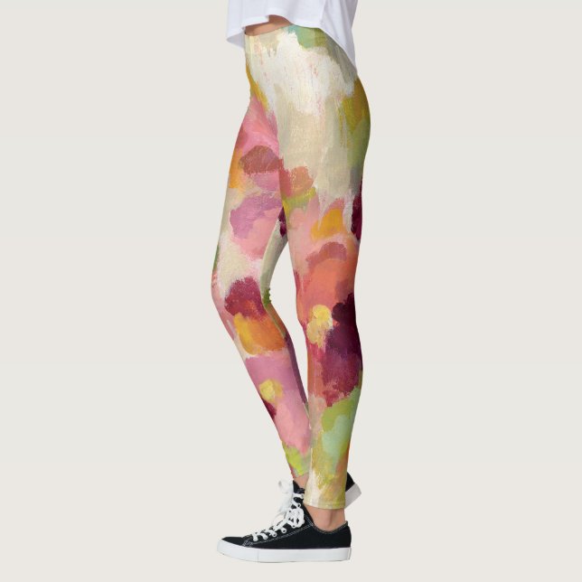 Legging Jardim coral e esmeralda (Esquerda)
