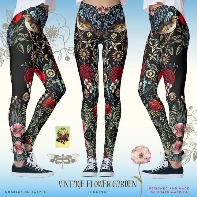 Legging Jardim da Flor da Vintage (Criador carregado)