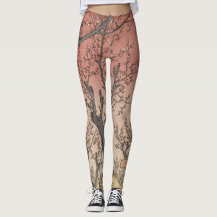 Legging Jardim de ameixa de árvore japonês
