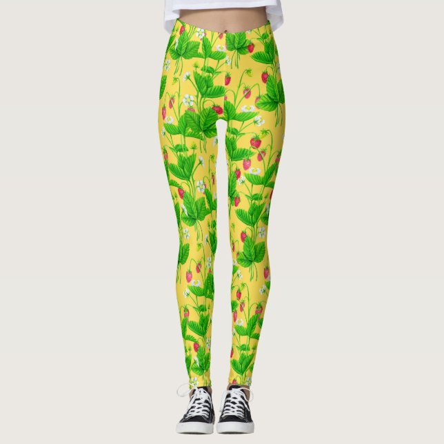 Legging Jardim de amora amarelo (Frente)