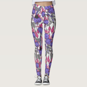 Legging Jardim de beija-flor em melrose e rosa