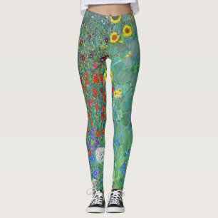Legging Jardim de fazenda com girassóis por Gustav Klimt