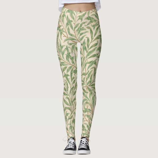 Legging Jardim de Flores Clássico com Ramos de Salgueiro d (Frente)