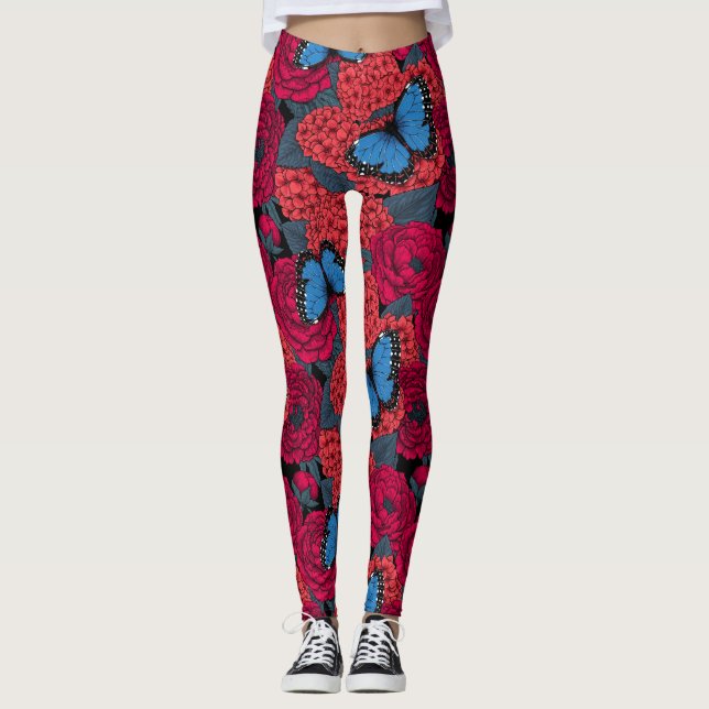 Legging Jardim de foz azul (Frente)