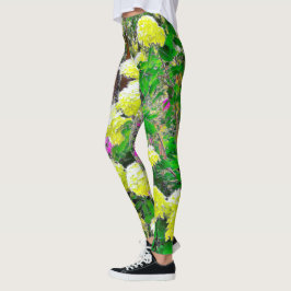 Legging Jardim de Hydrangea do Chartreuse Green Limelight