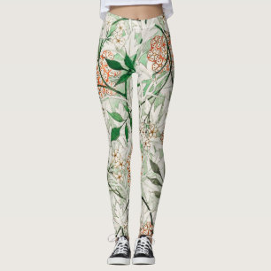 Legging Jardim de Jasmim William Morris Flor Clássica