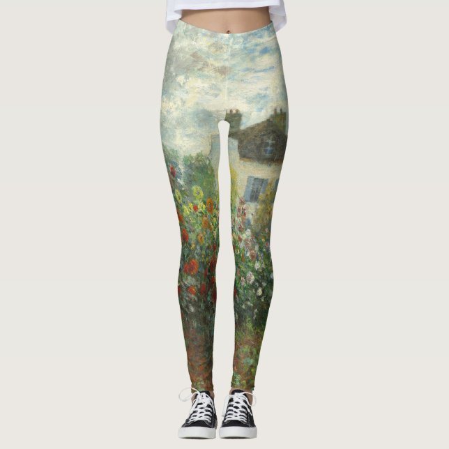 Legging Jardim do Artista Monet em Argenteuil Pintura (Frente)