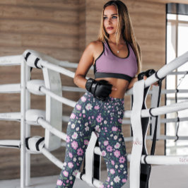 Legging Jardim Floral Roxo Padrão | Leguminosas