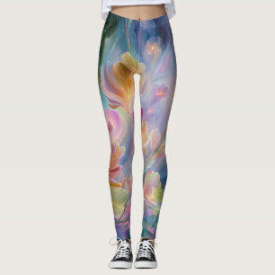 Legging Jardim floral sonhador abstrato