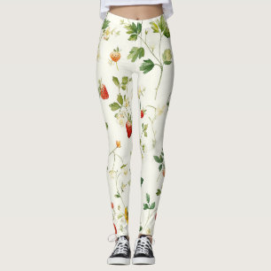 Legging Jardim Folhas Morangos