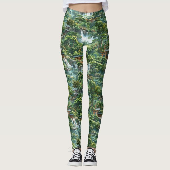 Legging Jardim Japonês com Serene Falls (Frente)