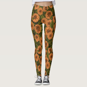 Legging Jardim Orange Dahlia