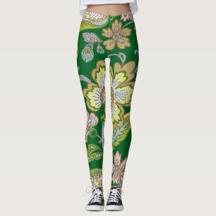 Legging Jardim Paisley com Bordado Floral Estilizado