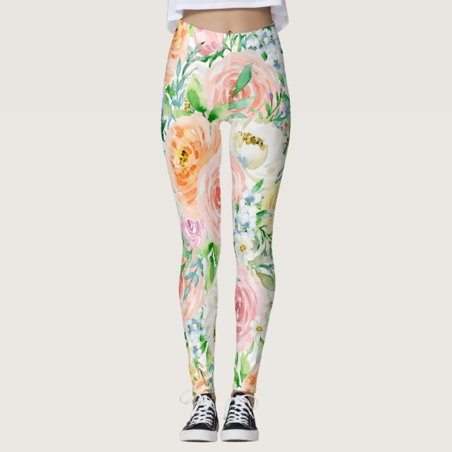 Legging Jardim romântico Pastel (Frente)