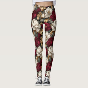 Legging Jardínias Flor Exercício Jardínias Brilho