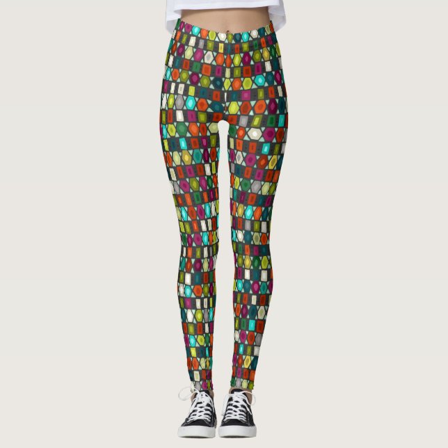 Legging jato de tira hexadecimal (Frente)