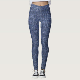Legging Jeans azuis legal modernos da sarja de Nimes