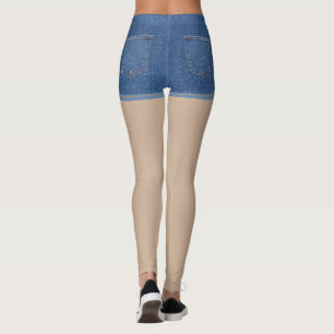 Legging jeans originais de moda azul de tecido negam calç