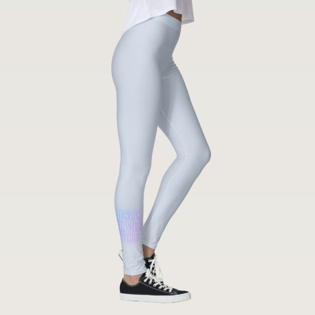 Legging Jesus Ama o Design de Tipografia Cristã  (Direita)