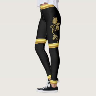Legging Jesus em sua porta na folha e no preto de ouro