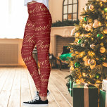Legging Jesus Red Dourado Presente de Natal Religioso Cris<br><div class="desc">Adicione um toque elegante e significativo ao seu Natal com estas leggings de Natal vermelhas e douradas, que apresentam o verso Bíblia Luke 2:11-12 (Porque até você está no estrangeiro este dia na cidade de David a Savior, que é o Cristo Senhor. E isso será um sinal para você). Para...</div>