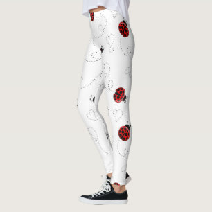 Legging Joaninha Vermelha Besouro Inseto Amante Corações P
