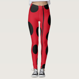Legging Joaninha Vermelha e Preta Desenho
