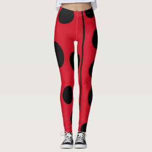 Legging Joaninha Vermelha e Preta Desenho