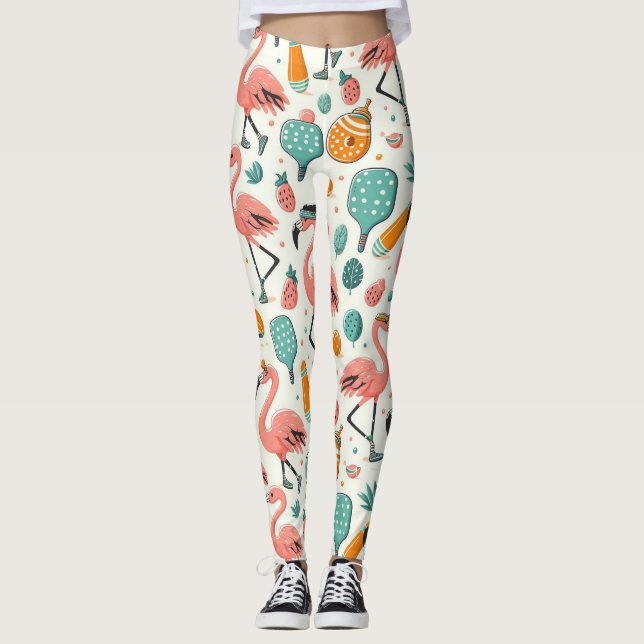 Legging Jogada de Pickleball Tropical (Frente)