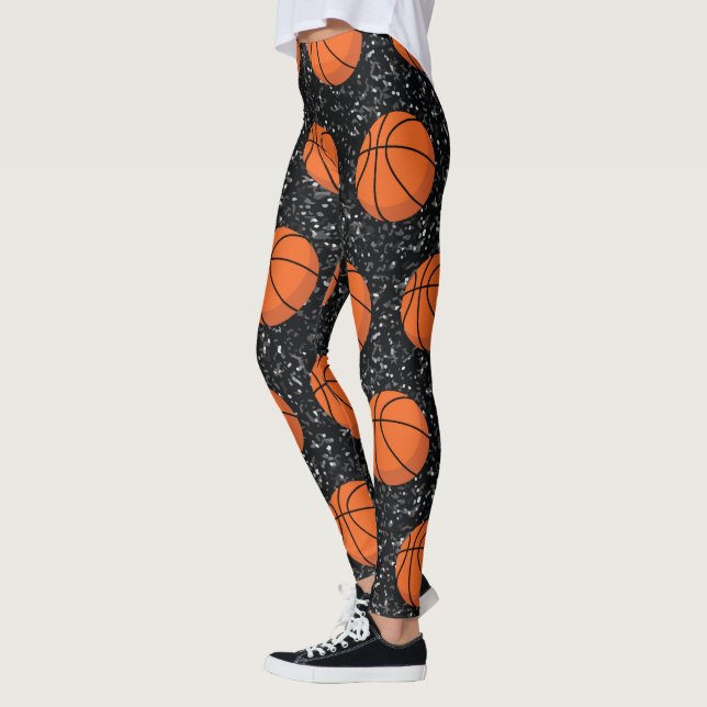 Legging Jogador de basquete Esportes Bola Negra Elegante (Esquerda)