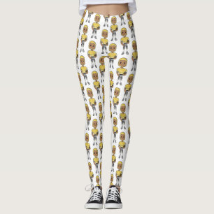 Legging jogador de futebol retrô vintage preto amarelo sim
