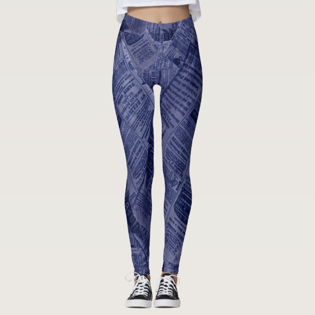 Legging JORNAL - Azul (Frente)