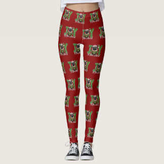 Legging Joy To The World Christmas Pug Papais noeis