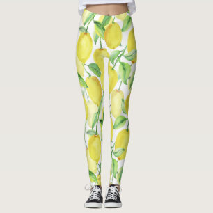 Legging Juicy Watercolor: Pintura a limão vibrante