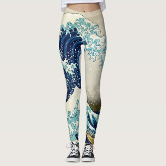 Legging Katsushika Hokusai - A onda do Excelente de Kanaga