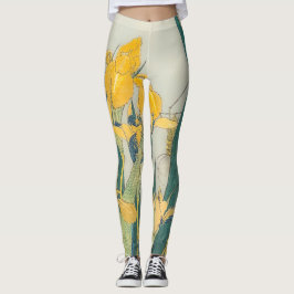 Legging Katsushika Hokusai - Gafanhoto e Iris
