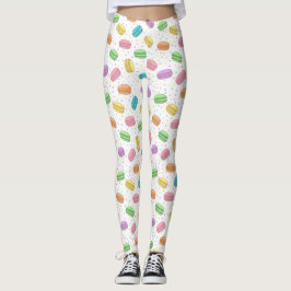 Legging Kawaii Food Pastel French Macarons Patterned