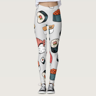Legging Kawaii Sushi Rolls Pattern Slip-On Sneakers Leggi