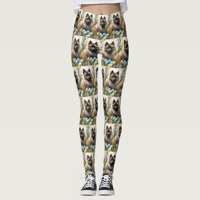 Legging Keeshond com Ovos de Páscoa (Frente)