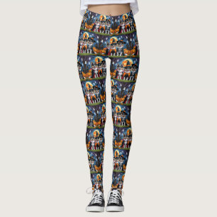 Legging Keeshond Dogs Pumpkin Halloween Engraçado