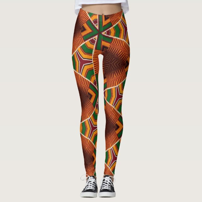 Legging Kente Geometrics Kwanza Afrocêntrico (Frente)