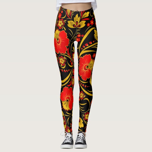 Legging Khokhloma do russo (Frente)